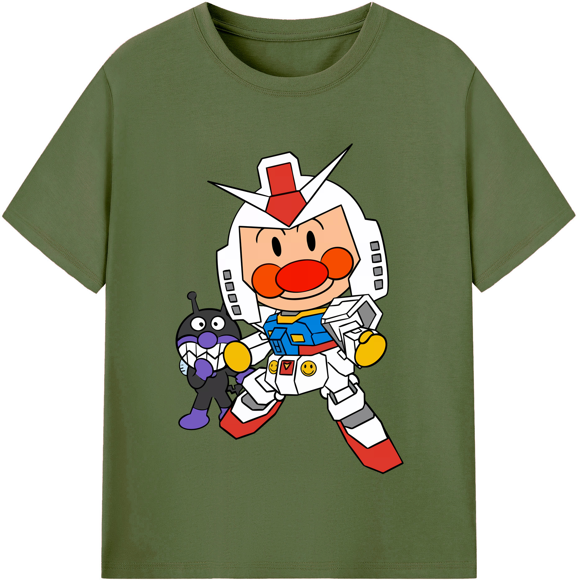 （画像用） アンパンマン Anpanman 綿100％半袖Tシャツ（フロントプリント）
